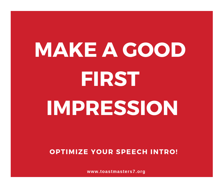 Make a Good First Impression